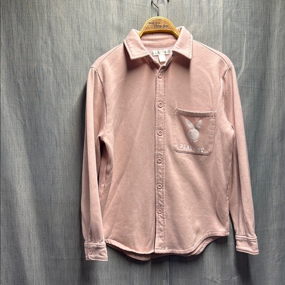 PLAYBOY Tops - 🏴 PLAYBOY Pink Casual Button down sweater size small